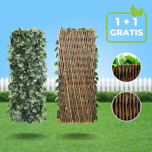 PrivacyScreen™ | Uitbreidbaar privehek met kunstbladeren (1+1 GRATIS)
